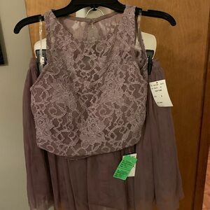 Lace Sleeveless Special Occasion 2-piece Dress in Mauve